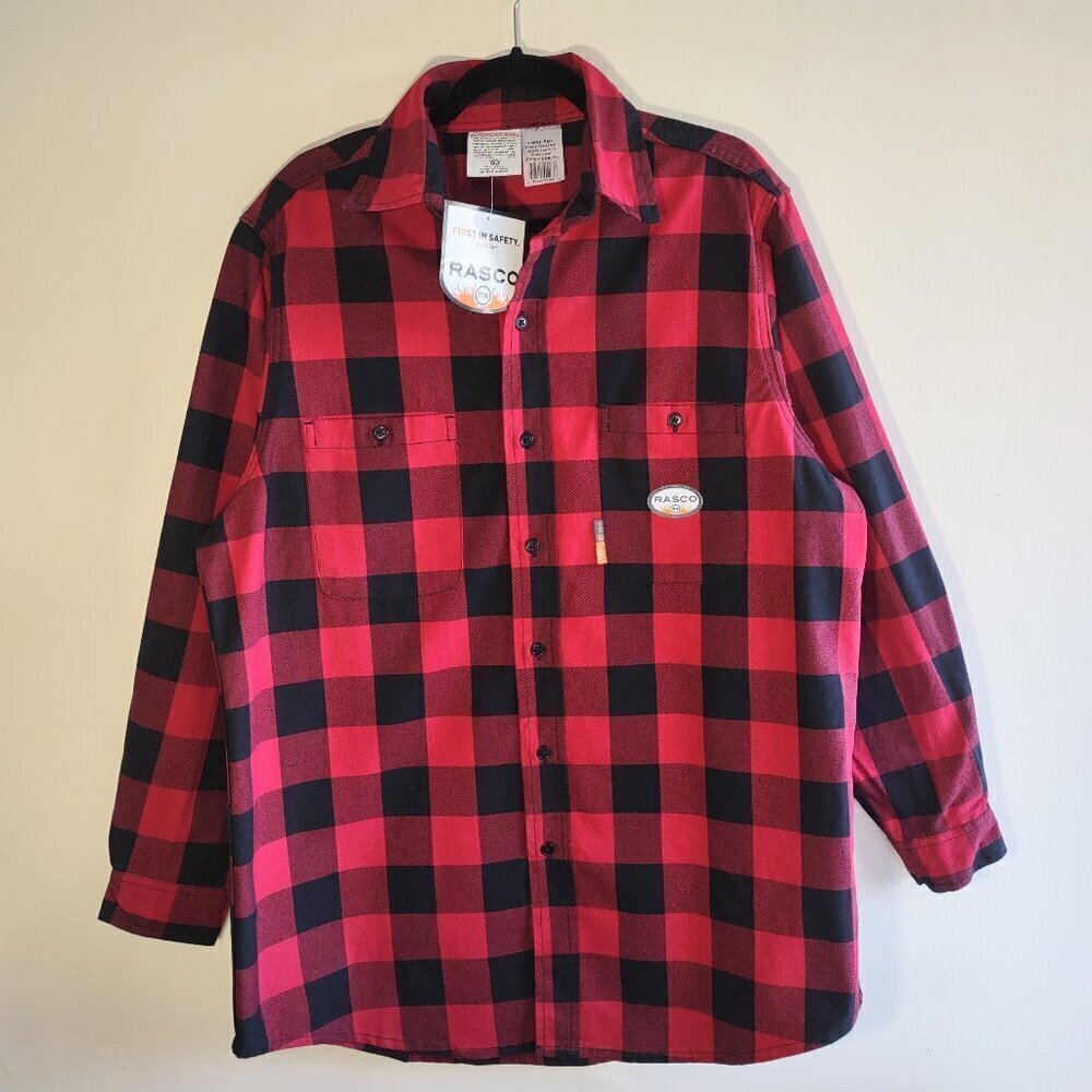 NEW Rasco Men's FR Cat 2 Long Sleeve Shirt Workwear Durable Large - Picture 2 of 8